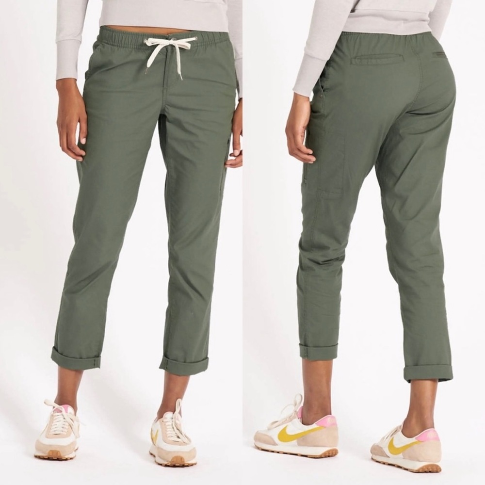Vuori Womens Ripstop Pants Army Green Sz S (2-4) Joggers Organic Cott NWT $98.